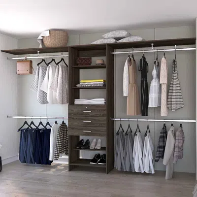 Streamdale Furniture Streamdale Brentwood 3-drawer 4-shelf Closet System Dark Walnut