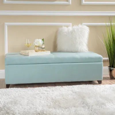 Streamdale Furniture Streamdale Brentwood Storage Ottoman In Blue