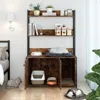Streamdale Furniture Streamdale Brown Cat Litter Box Enclosure With Storage & Scratch Pad