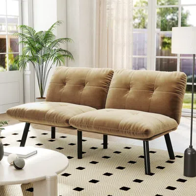 Streamdale Furniture Streamdale Brown Convertible Folding Modern Sofa Bed