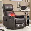 Streamdale Furniture Streamdale Brown Faux Leather Massage Rocker Recliner In Black