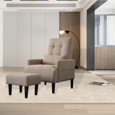 Streamdale Furniture Streamdale Brown Living Room Sofa Single Chair And Ottoman