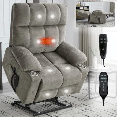 Streamdale Furniture Streamdale Brown Power Lift Recliner Massage Chair