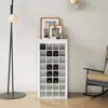 Streamdale Furniture Streamdale Brown Walnut Color Modular 32 Wine Bar Cabinet Buffet Cabinet