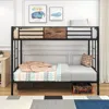 Streamdale Furniture Streamdale Bunk Bed Twin Over Twin Size Metal Bunk Bed With Ladder And Full