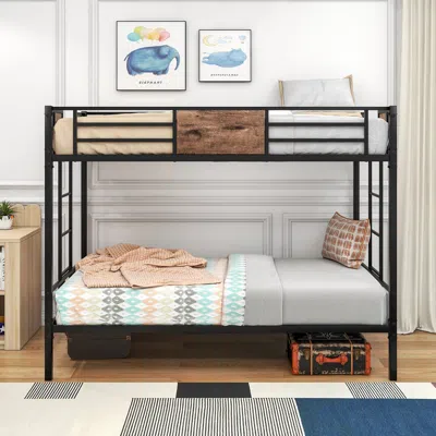 Streamdale Furniture Streamdale Bunk Bed Twin Over Twin Size Metal Bunk Bed With Ladder And Full