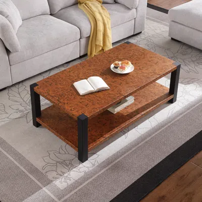 Streamdale Furniture Streamdale Burl Wood Grain Coffee Table