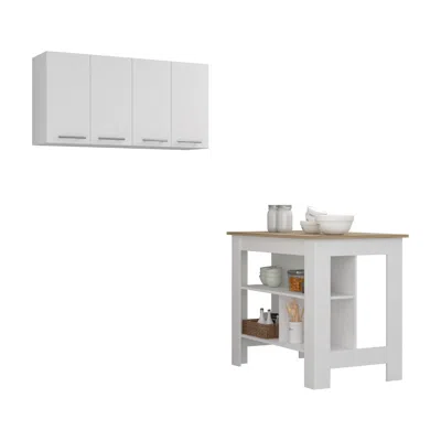 Streamdale Furniture Streamdale Burlingame 5 Shelf 4 Door Kitchen Set, Light Oak