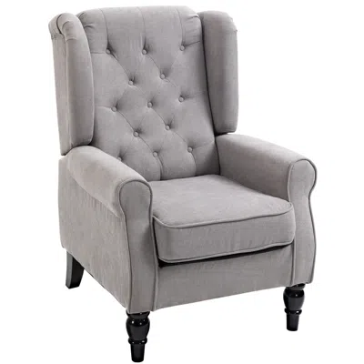 Streamdale Furniture Streamdale Button-tufted Accent Chair With High Wingback, Rounded Cushioned Armrests And Thick Padde In Brown