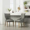Streamdale Furniture Streamdale Button Tufted Solid Wood Wingback Hostess Chairs With Nail Heads Set Of 2