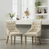 Streamdale Furniture Streamdale Button Tufted Solid Wood Wingback Hostess Chairs With Nail Heads Set Of 2
