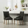 Streamdale Furniture Streamdale Button Tufted Solid Wood Wingback Hostess Chairs With Nail Heads Set Of 2