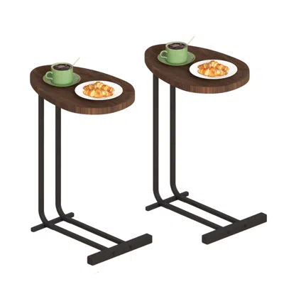 Streamdale Furniture Streamdale C-shaped End Table For Sofa, Bedside, And Couch