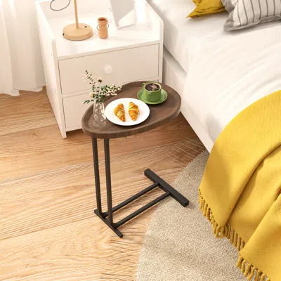 Streamdale Furniture Streamdale C-shaped Side Table - Sofa/bedside End Table (brown)