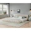 Streamdale Furniture Streamdale California King Upholstered Platform Bed Frame - Beige In Neutral