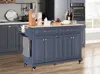 Streamdale Furniture Streamdale Cambridge Natural Wood Top Kitchen Island With Storage