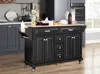 Streamdale Furniture Streamdale Cambridge Natural Wood Top Kitchen Island With Storage