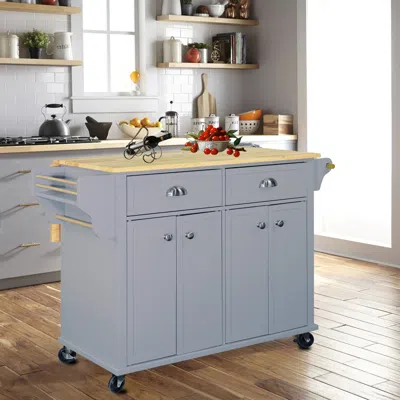 Streamdale Furniture Streamdale Cambridge Wood Top Kitchen Island With Storage 0001