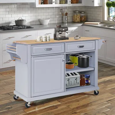 Streamdale Furniture Streamdale Cambridge Wood Top Kitchen Island With Storage 0002