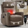 Streamdale Furniture Streamdale Camel Brown Leather Massage Recliner