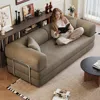 Streamdale Furniture Streamdale Camel Corduroy Compression Sofa, Convertible Floor Sofa Bed With Pillow Back Support