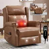 Streamdale Furniture Streamdale Camel Manual Recliner Chair In Faux Leather With Heavy Duty Motion Mechanism In Brown