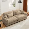 Streamdale Furniture Streamdale Camel Velvet Two-seater Sofa With Pillows