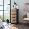 Streamdale Furniture Streamdale Cannon 5-drawer Rectangle Dresser Black Wengue And Light Oak