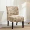 Streamdale Furniture Streamdale Capa Chalkboard Light Print Fabric Armless Contemporary Accent Chair