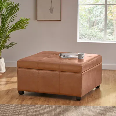 Streamdale Furniture Streamdale Carlsbad Pu Storage Ottoman