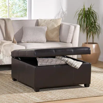 Streamdale Furniture Streamdale Carlsbad Storage Ottoman In Brown