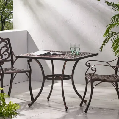 Streamdale Furniture Streamdale Cast Aluminum Dining Table - Copper Finish