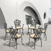 Streamdale Furniture Streamdale Cast Aluminum Patio Dining Chair 6pcs With Black Frame And Cushions In Random Colors