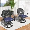 Streamdale Furniture Streamdale Cast Aluminum Patio Swivel Chair 2pcs With Black Frame And Cushions In Random Colors