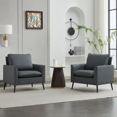 Streamdale Furniture Streamdale Cat Paw Gray Leather Sofa 2pc Set