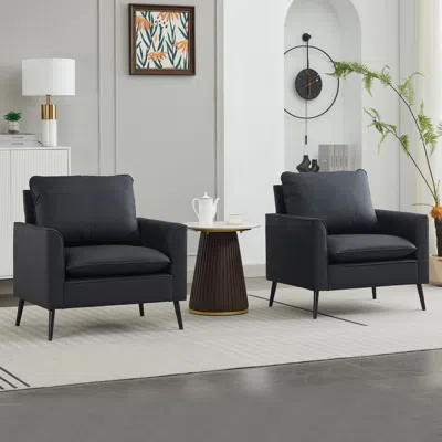 Streamdale Furniture Streamdale Cat Paw Leather Sofa 2pc Black In Gray