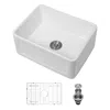 Streamdale Furniture Streamdale Ceramic 24 Inch Kitchen Single Bowl Farmhouse Sink Rectangular