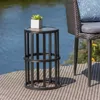 Streamdale Furniture Streamdale Ceramic Tile Patio Side Table - Powder-coated Iron Frame