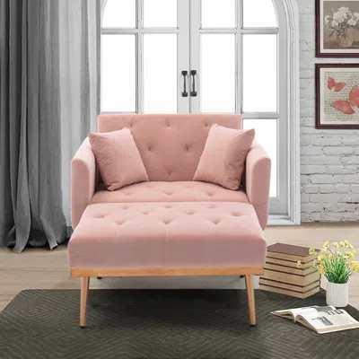 Streamdale Furniture Streamdale Chaise Lounge Chair Accent Chair In Pink