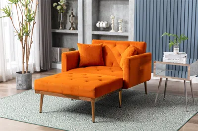 Streamdale Furniture Streamdale Chaise Lounge Chair Accent Chair In Orange