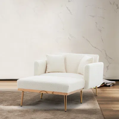 Streamdale Furniture Streamdale Chaise Lounge Chair Accent Chair In White