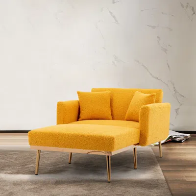 Streamdale Furniture Streamdale Chaise Lounge Chair Accent Chair In Yellow