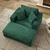 Streamdale Furniture Streamdale Chaise Lounge Sofa Bed With Ottoman & Pillows In Green