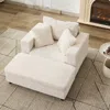 Streamdale Furniture Streamdale Chaise Lounge Sofa Bed With Ottoman & Pillows In White