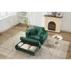 Streamdale Furniture Streamdale Chaise Lounge With Storage Ottoman & Pillows In Green