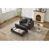 Streamdale Furniture Streamdale Chaise Lounge With Storage Ottoman & Pillows In Gray