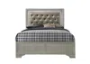 Streamdale Furniture Streamdale Champagne Crocodile Skin Queen Bed With Led Panel