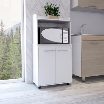 Streamdale Furniture Streamdale Charlotte 1-shelf 2-door Kitchen Pantry White