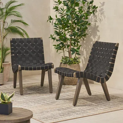 Streamdale Furniture Streamdale Charlotte Lounge Chair Set: Woven Comfort, Timeless Style