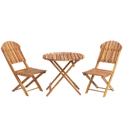 Streamdale Furniture Streamdale 3 Piece Patio Bistro Set Of Foldable Square Table And Chairs